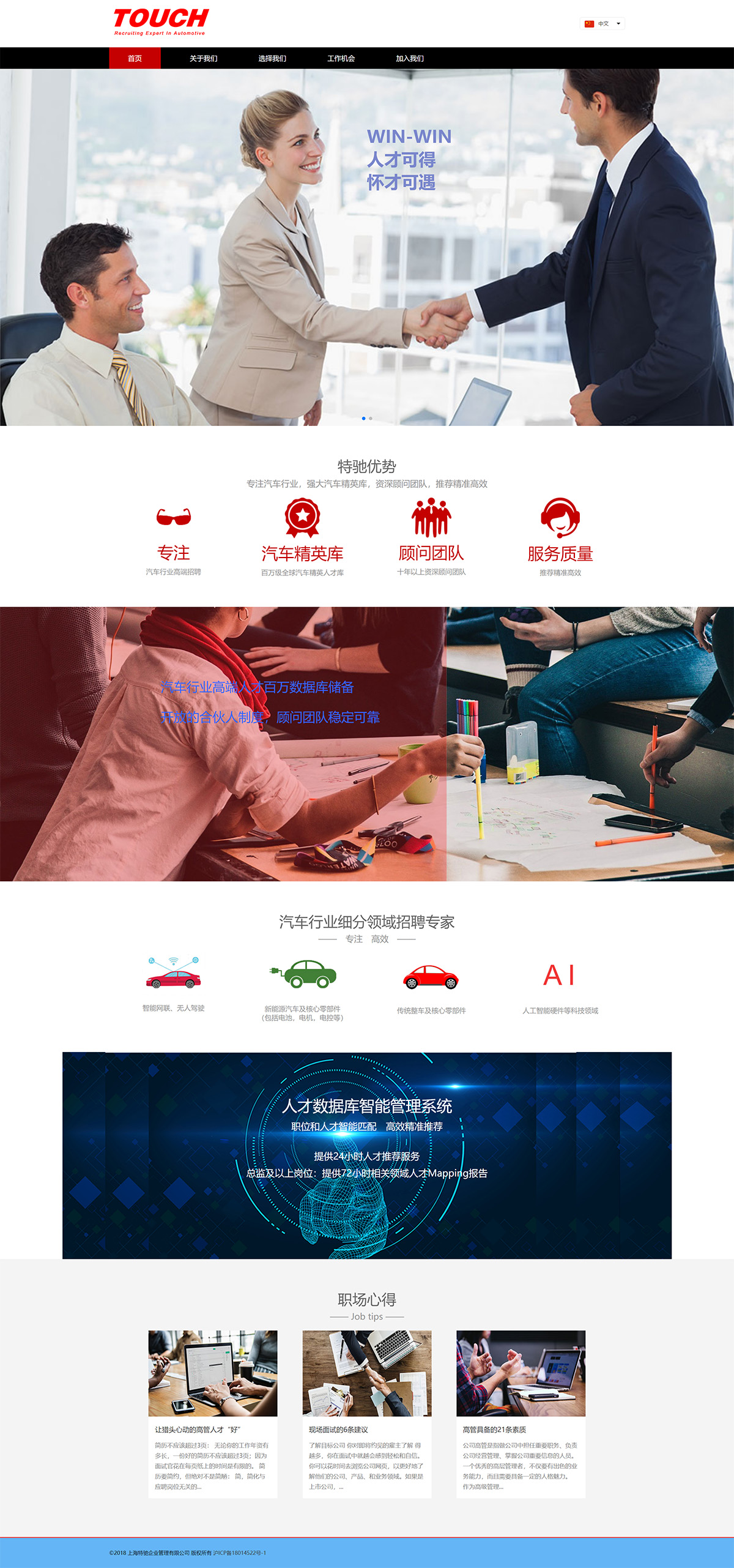 上海特驰企业管理网站设计案例